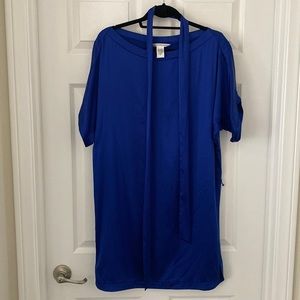 Diane con Furstenberg blu silk Dolan sleeve dress